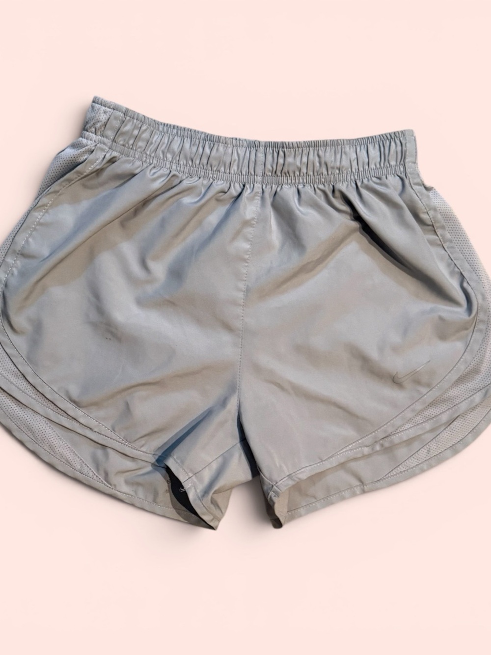 Women’s Nike Dri Fit Light Gray Athletic Shorts - Comfortable Running Shorts